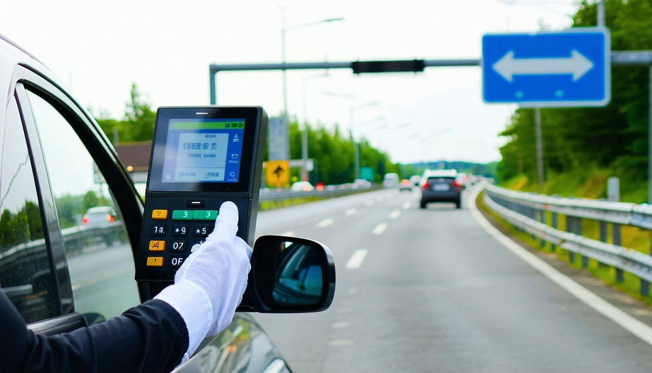 Driver using a digital toll payment system